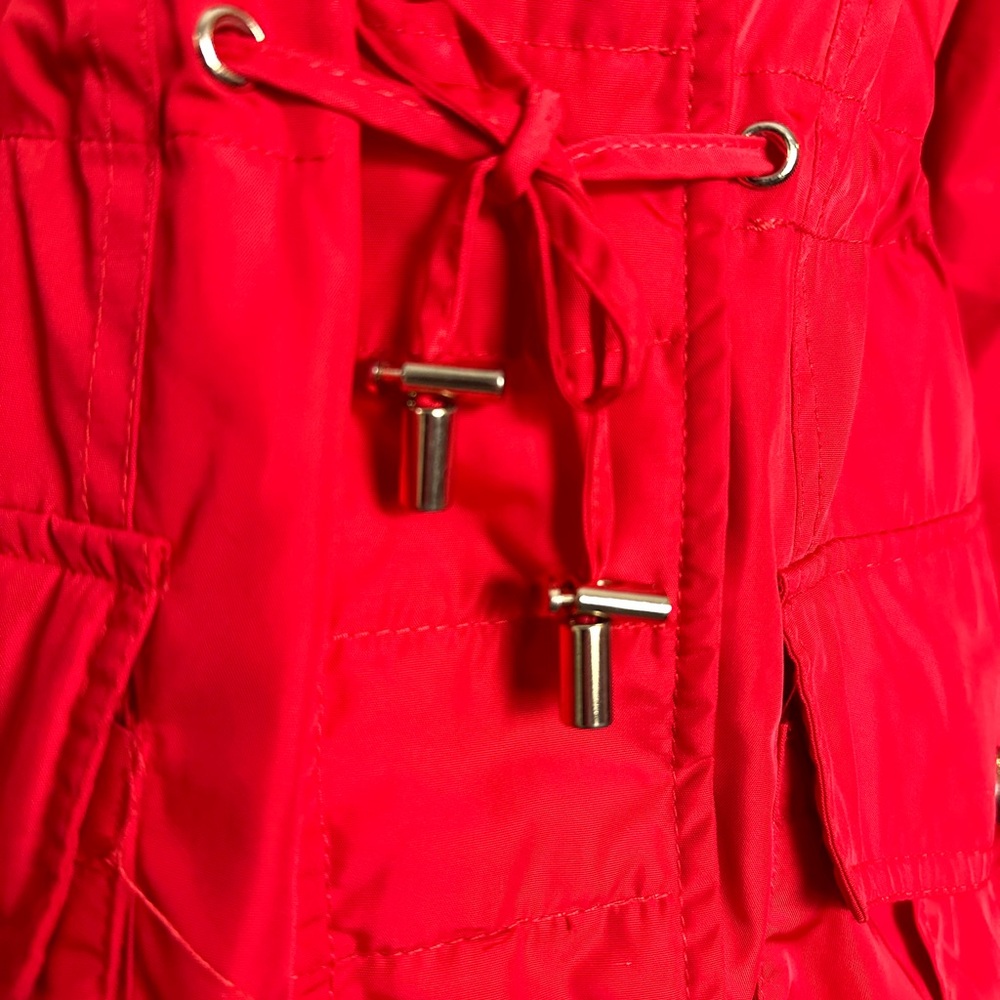 Steve Madden Jacket Parka Hood Size S Small Red Hooded Women's‎ Jacket (A36) - Picture 5 of 8